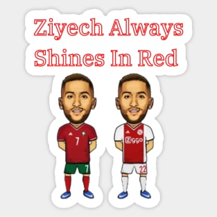 Ziyech Always Shines In Red - Morocco Football Sticker